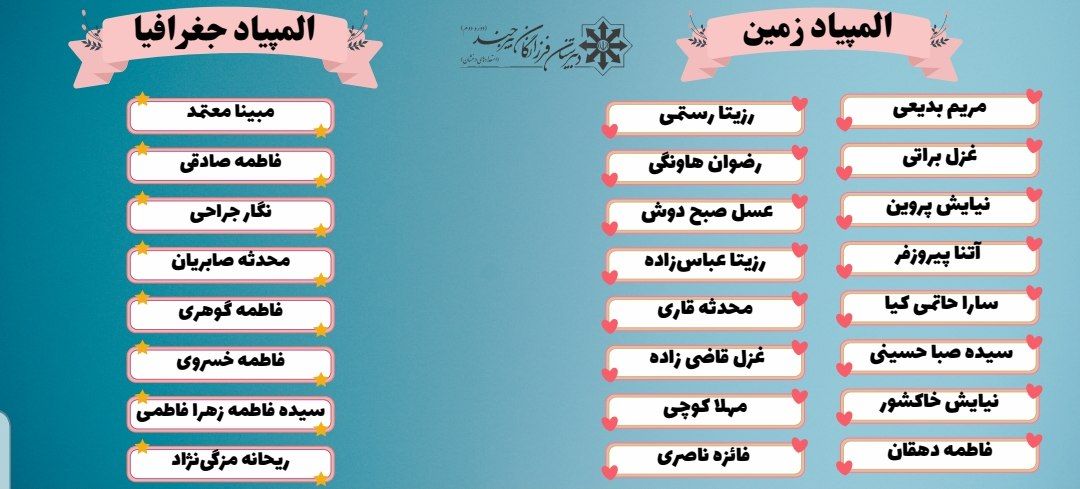 برگزیدگان مرحله اول المپیاد علمی سال 1403-1404